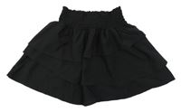 Čierna šifónová vrstvená sukňa so žabičkováním H&M