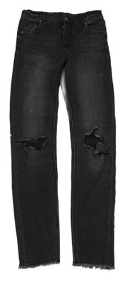 Čdrnošedé skinny rifle s vyšúchaním Page one young