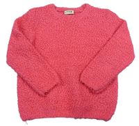 Ružový chlpatý žinylkouvý sveter Next
