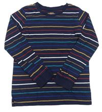 Tmavomodro-farebné pruhované tričko Tchibo
