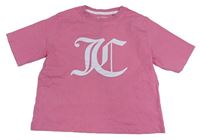 Růžové crop tričko s potiskem Juicy Couture