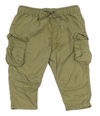 Khaki plátěné cargo kalhoty F&F
