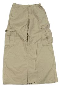 Béžové plátěné cargo kalhoty H&M