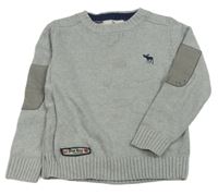 Sivý sveter s logom Abercrombie&Fitch