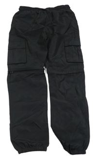 Černé šusťákové cargo cuff kalhoty Y.F.K.
