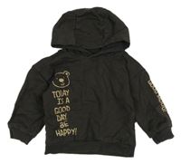 Hnedá mikina s nápisom a kapucňou Ergee