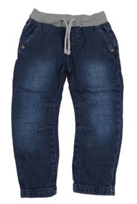 Tmavomodro-šedé rifle s gumovým pasem F&F