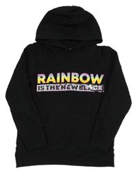 Čierna mikina s nápisom a kapucňou Bluezoo