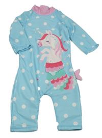 Světlemodrý UV overal s jednorožcem 