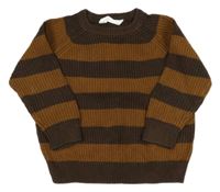 Hnedo-béžový pruhovaný sveter H&M