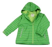 Zeleno-tmavozelená nepromokavá pruhovaná jarní bunda s kapucí Kuniboo