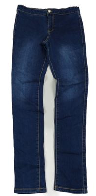 Tmavomodré skinny elastické rifle Bassik