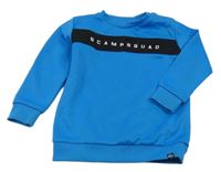 Modro-čierna športová mikina s nápisom