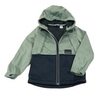 Khaki-tmavomodrá softshellová bunda s kapucí L&D