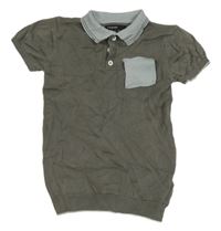 Šedé úpletové polo tričko s kapsou M&S