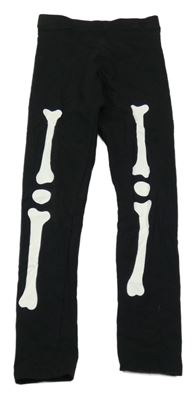 Čierne legíny s kostlivcem H&M