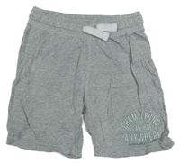 Sivé melírované kraťasy s nápisom H&M