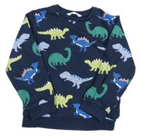 Tmavomodrá mikina s dinosaurami H&M