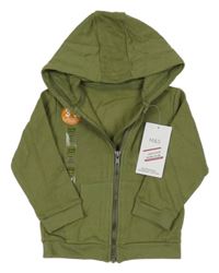 Nové - Khaki propínací mikina s kapucí M&S