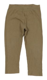Hnedé rebrované legíny H&M