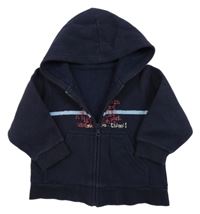 Tmavomodrá prepínaci mikina s nápisom a kapucňou Mothercare