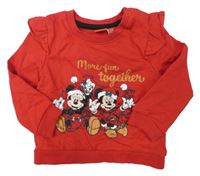Červená mikina s Minnií a volánky Disney
