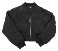 Černý šusťákový zateplený crop bomber New Look