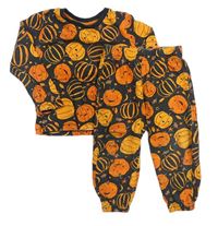 Čierno-oranžové pyžama s dýněmi Nutmeg