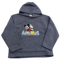 Sivá fleecová mikina s Mickey a kapucňou Disney