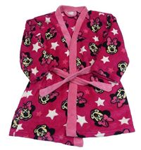 Malinovo-růžový plyšový župan s Minnie Disney