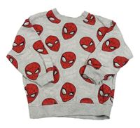 Svetlosivá melírovaná mikina so Spider-many MARVEL