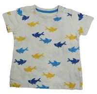Biele tričko so žralokmi Mothercare