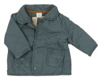 Břidlicová prošívaná šusťáková zateplená bunda s límečkem Next