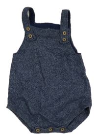 Tmavomodré melírované pletené na traké kraťasy Tu