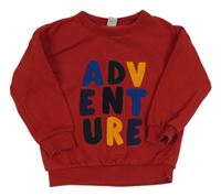 Červená oversize mikina s nápisom Tu