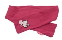 Tmavorůžová pletená šála s Kitty Sanrio