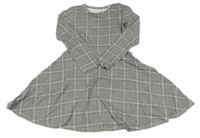 Černo-bílo-růžové kostkované vzorované šaty C&A