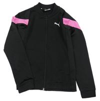 Černo-růžová propínací sportovní mikina s logem PUMA