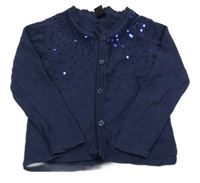 Tmavomodrý prepínaci sveter s flitrami Kiki&Koko