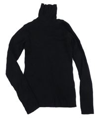 Čierny rebrovaný svetrový rolák Next