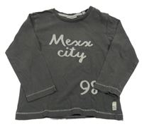 Tmavosivé tričko s logom a číslom Mexx