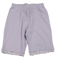 Světlefialové legínové kraťasy s krajkou bpc