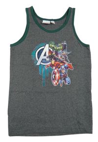Tmavošedo-smaragdové melírované tielko s Avengers MARVEL