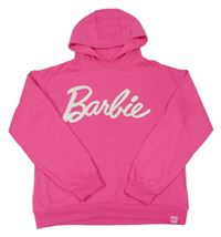 Tmavorůžová mikina s logem Barbie a kapucí PRIMARK