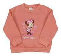 Broskvová tepláková mikina s Minnie