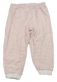 Ružovo-biele pruhované pyžamové nohavice Topomini
