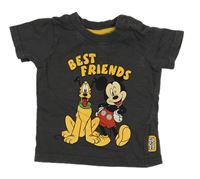 Tmavosivé tričko s Mickeym a Plutem Primark