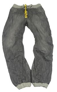 Šedé curved leg cuff rifle s úpletovým pasem