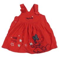 Červené menšestrové na traké šaty s Minnie a hviezdami George