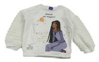Bílá teplákovo/chlupatá mikina s Wish Disney